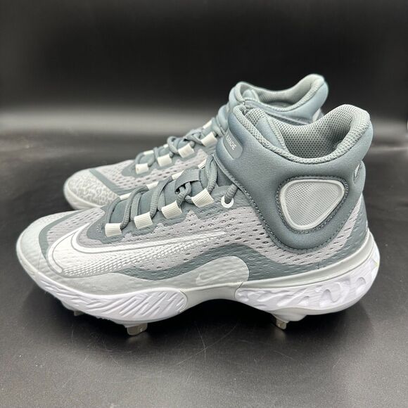 Nike Alpha Huarache Elite 4 Mid Grey Baseball Cleats DJ6520-012 Men's Size 7 - Picture 5 of 8